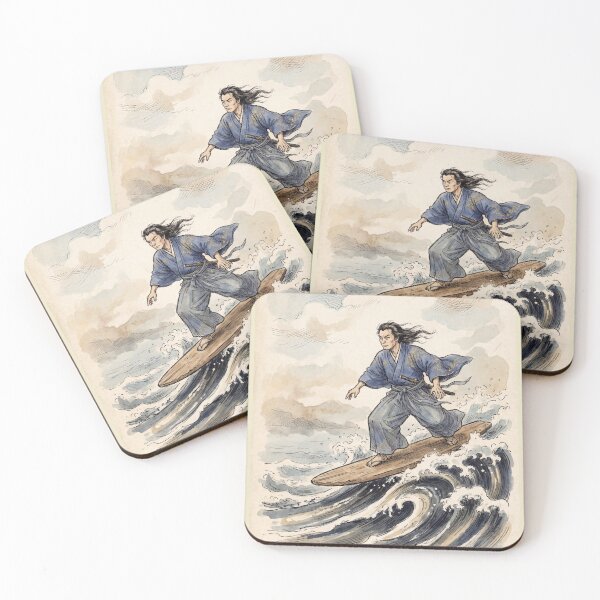 Item preview, Samurai Surfer Tames the Great Wave designed and sold by Tridentulus.