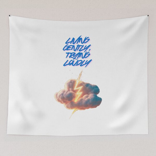 Item preview, Living Gently Trying Loudly daily motivation designed and sold by SloganSauce.