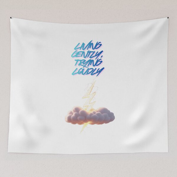 Item preview, Living Gently Trying Loudly positive mindset designed and sold by SloganSauce.