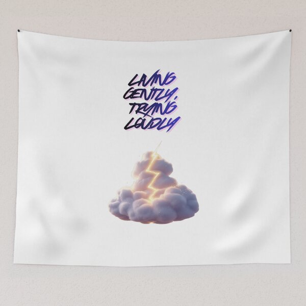 Item preview, Living Gently Trying Loudly modern lifestyle designed and sold by SloganSauce.