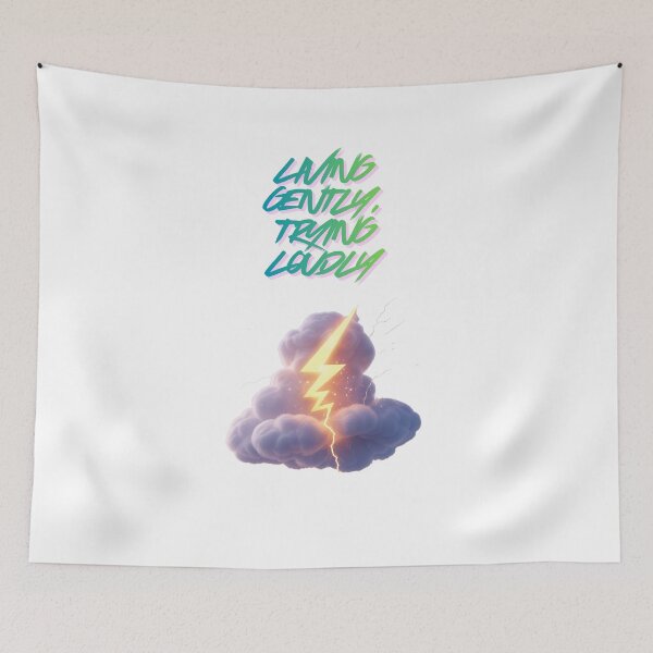 Item preview, Living Gently Trying Loudly healing vibes designed and sold by SloganSauce.