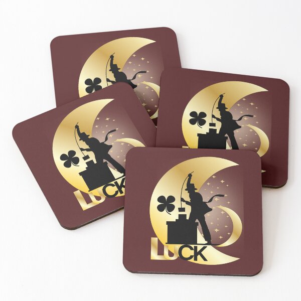 Item preview, Chimney Sweep Good Luck Charm - Clover & Moon design. designed and sold by LunaPrintCo.