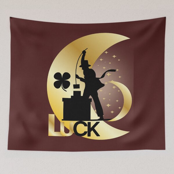 Item preview, Chimney Sweep Good Luck Charm - Clover & Moon design. designed and sold by LunaPrintCo.