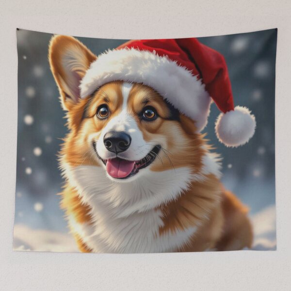 Item preview, Festive Corgi in Santa Hat designed and sold by Wags & Tails.