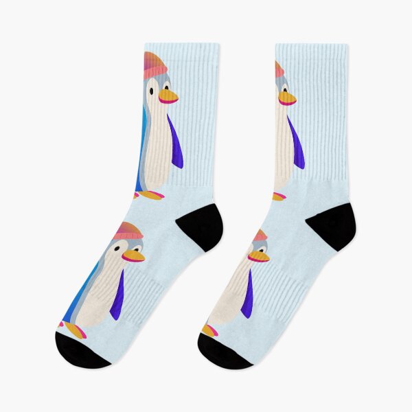 Item preview, Cute Blue Winter Penguin Wearing Colorful Beanie Hat designed and sold by Mariia Berezhna.