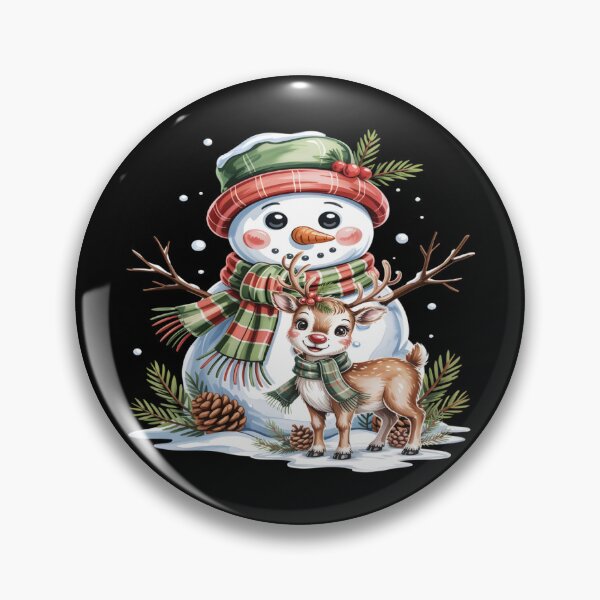 Item preview, Snowman and Baby Reindeer Winter Illustration - Cute Holiday Graphic for Christmas Gifts designed and sold by Visimatic.