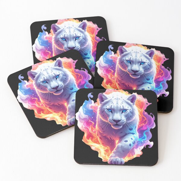 Item preview, A glowing neon white tiger T-shirt|Art designed and sold by Alicjareign.