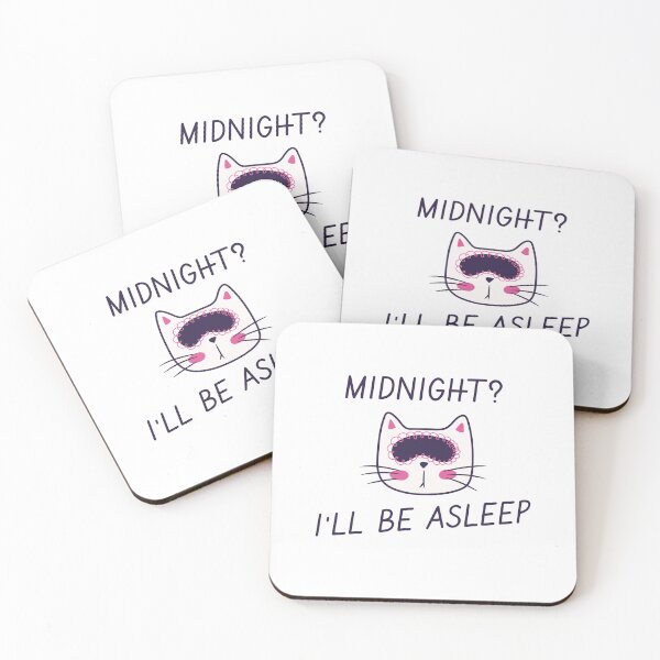 Item preview, Midnight? I’ll Be Asleep – Cute Cat New Year Design  designed and sold by TalkTee Me.