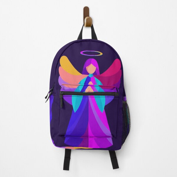 Item preview, Colorful Praying Angel With Rainbow Wings and Halo designed and sold by Mariia Berezhna.