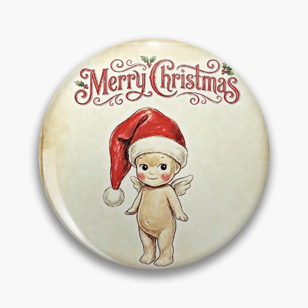 Item preview, Vintage Kewpie Christmas Angel with Santa Hat designed and sold by Hen-C-Art.