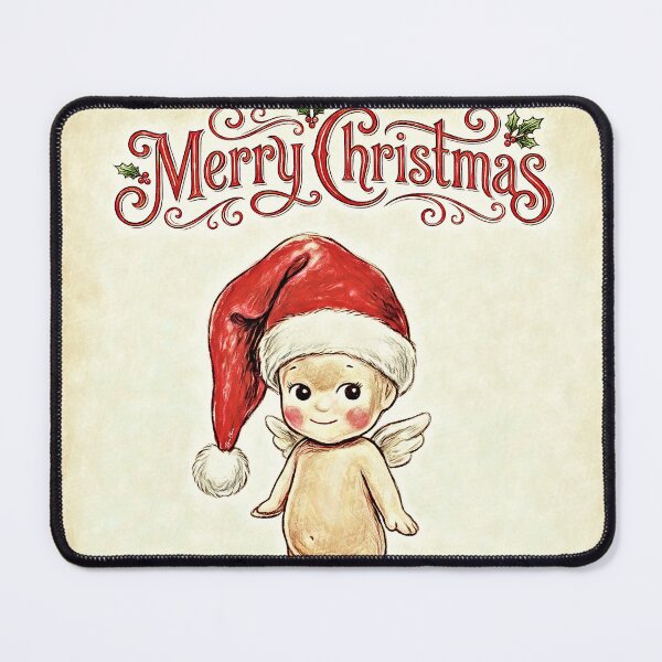Item preview, Vintage Kewpie Christmas Angel with Santa Hat designed and sold by Hen-C-Art.