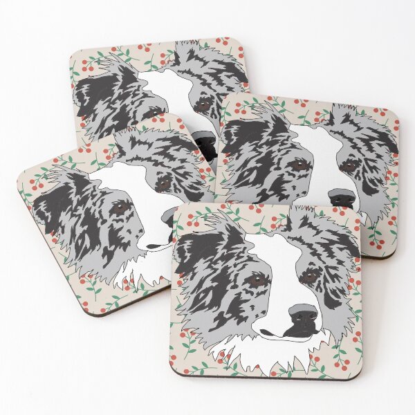 Item preview, Merle Border Collie or Aussie winter pattern designed and sold by LeahcarsArt.