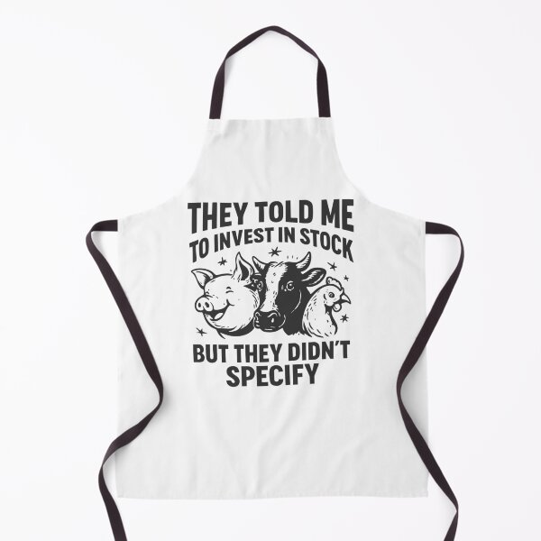 Item preview, They Told Me to Invest in Stock but They Didn’t Specify, Funny Farm Animal Joke designed and sold by CloudyPress.
