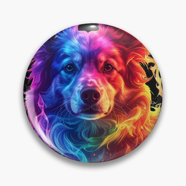 Item preview, Celestial Dog Spirit: Rainbow Aura Portrait T-shirt|Art designed and sold by Alicjareign.