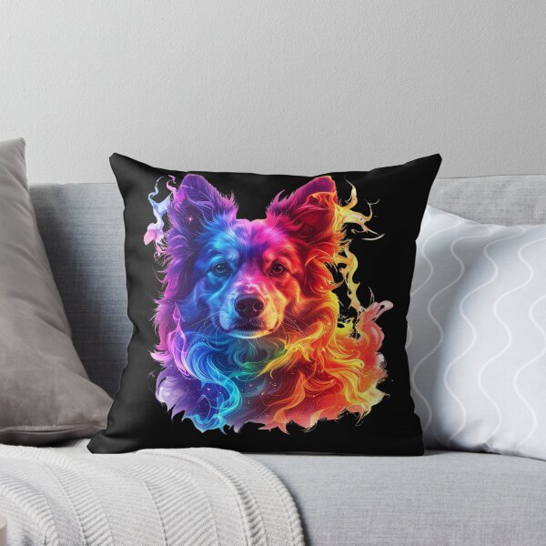Artikelvorschau, Himmlischer Hundegeist: Regenbogen-Aura-Porträt-T-Shirt | Kunst entworfen und verkauft von Alicjareign.