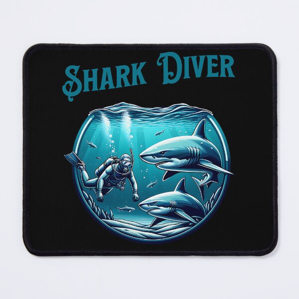 Item preview, Shark diver cool diver design designed and sold by ReneMM.