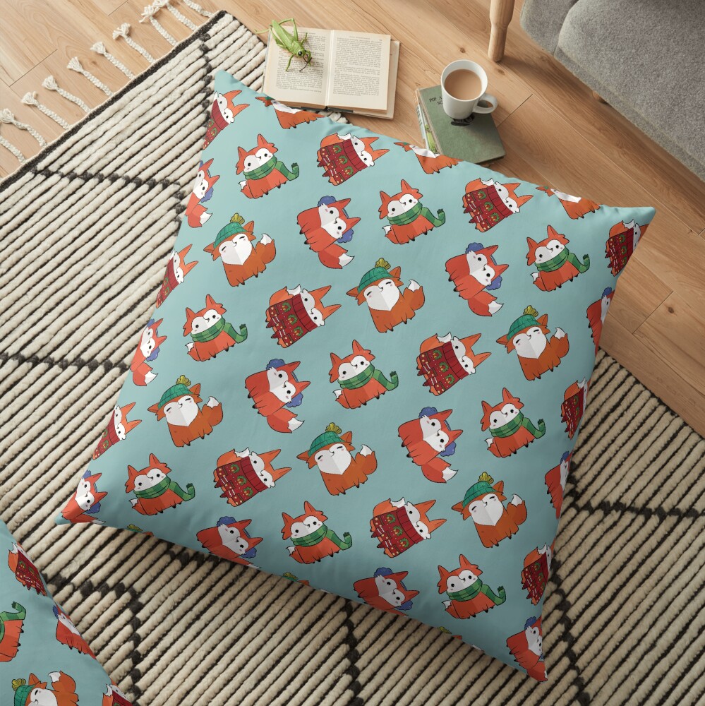 Winter Foxes Floor Pillow