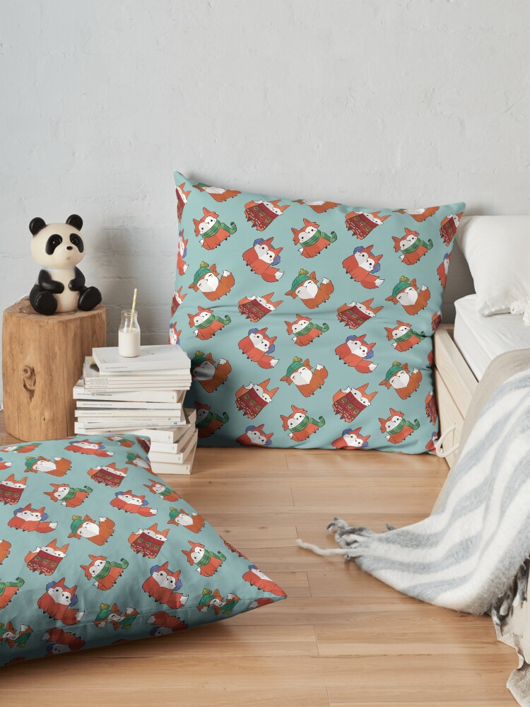 Alternate view of Winter Foxes Floor Pillow