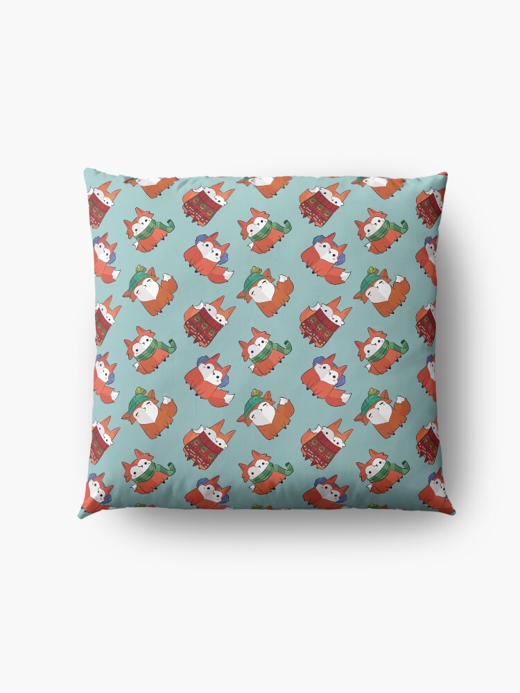 Alternate view of Winter Foxes Floor Pillow