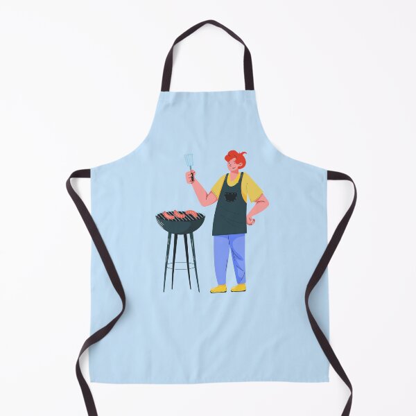 Item preview, Man Cooking Sausages on Barbecue Grill With Spatula designed and sold by Mariia Berezhna.