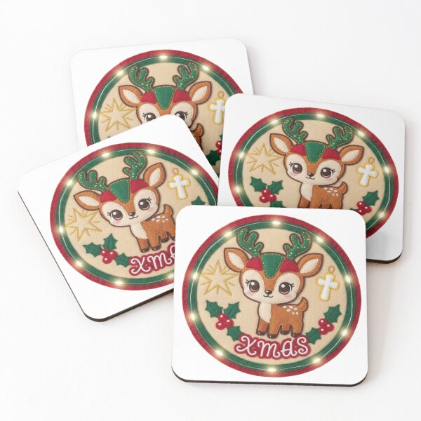 Item preview, Felt Chibi Baby Deer Xmas Emblem – Soft Craft Holiday Badge Sticker designed and sold by Imaginarium of Chaos falcon88 .