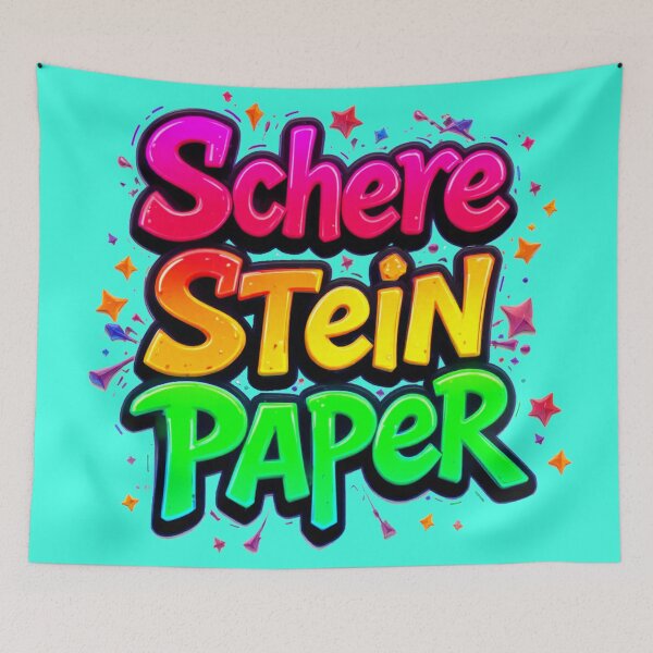 Item preview, Scissors, rock, paper in German, English text mix designed and sold by Hot4Shirt.