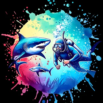 Artwork thumbnail, Colorful diver design by ReneMM