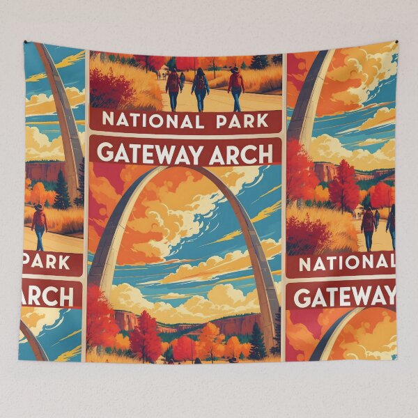 Item preview, Gateway Arch National Park Autumn USA Vintage Travel Tourism  designed and sold by TravelersGems.