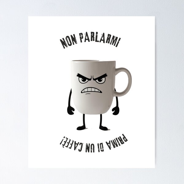 Item preview, Non Parlarmi Prima di un Caffè – Mascotte Vintage Cartoon designed and sold by Coffee&Chaos.