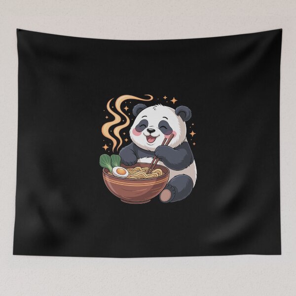 Item preview, Panda Enjoying Ramen designed and sold by jkrphoto.