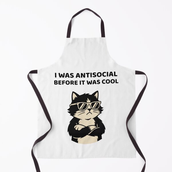 Item preview, I WAS ANTISOCIAL BEFORE IT WAS COOL - Funny cat with sunglasses attitude designed and sold by GagShots.