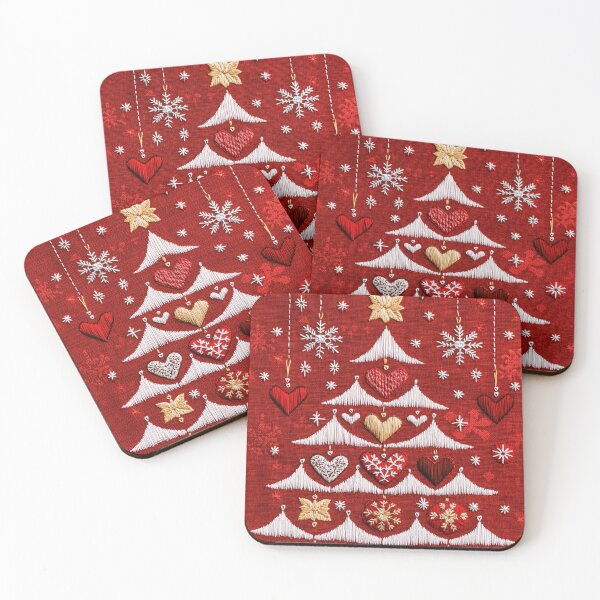 Item preview, Scandinavian Christmas Tree – Nordic Embroidery Holiday Design designed and sold by MiraLumeStudio.