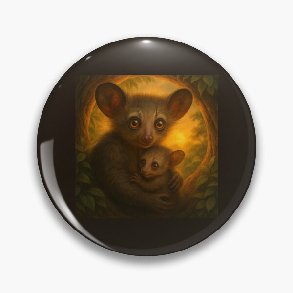 Item preview, Aye-Aye Mother & Baby at Sunset – Rare Jungle Family Bond designed and sold by GeoWild Designs.
