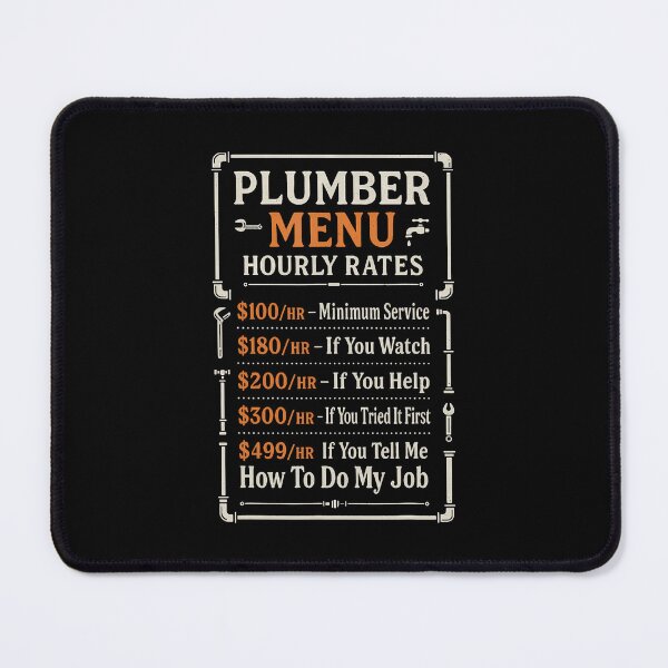 Item preview, Funny Plumber Hourly Rate designed and sold by TamaraIrma.