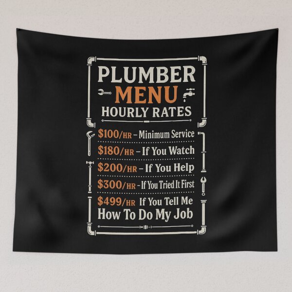 Item preview, Funny Plumber Hourly Rate designed and sold by TamaraIrma.