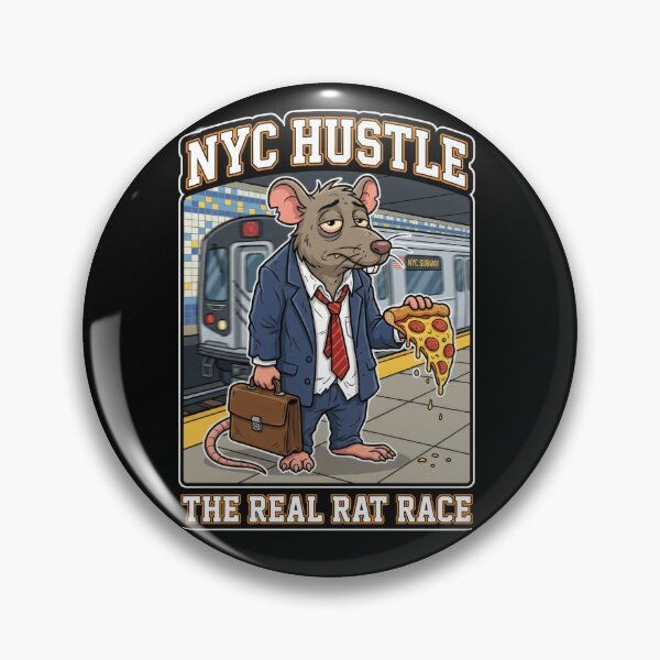 Item preview, NYC Hustle Pizza Rat - The Real Rat Race Funny Commuter Art designed and sold by MayaDelaye.