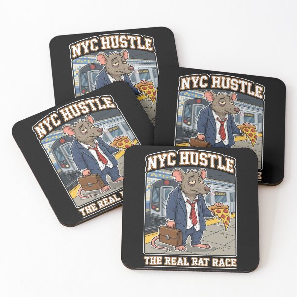 Item preview, NYC Hustle Pizza Rat - The Real Rat Race Funny Commuter Art designed and sold by MayaDelaye.