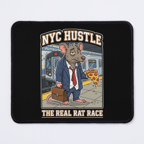 Item preview, NYC Hustle Pizza Rat - The Real Rat Race Funny Commuter Art designed and sold by MayaDelaye.
