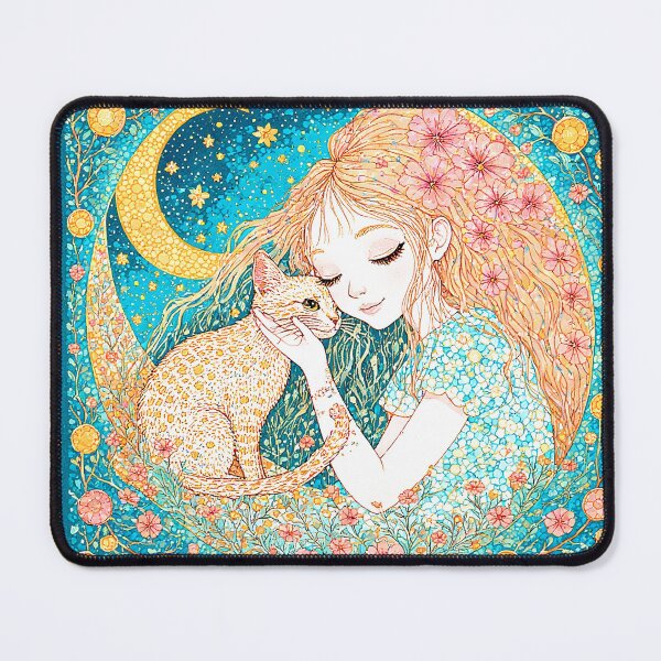 Item preview, Beautiful girl with a cat. designed and sold by Natalia-Vlad.