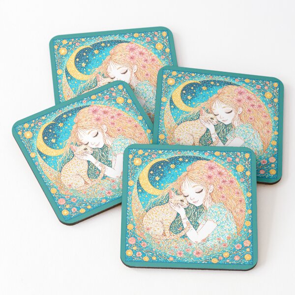 Item preview, Beautiful girl with a cat. designed and sold by Natalia-Vlad.