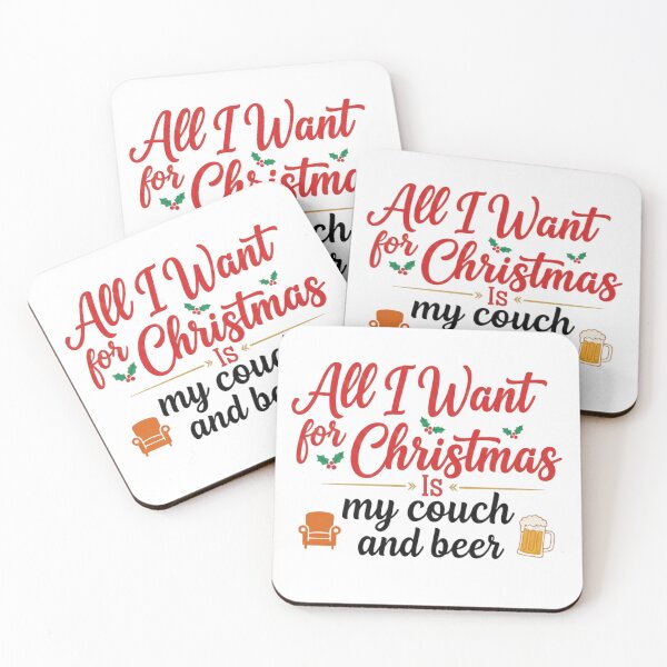 Item preview, Funny Christmas Pun - Couch and Beer designed and sold by Lia Vina.