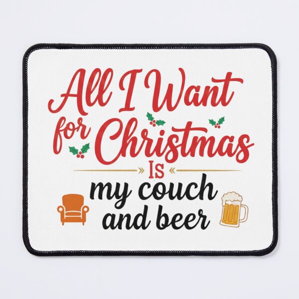 Item preview, Funny Christmas Pun - Couch and Beer designed and sold by Lia Vina.