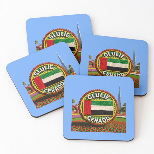 Item preview, Dubai Miracle Garden – 3D Comic Floral Label with UAE Flag , designed and sold by PaintMeWorld.