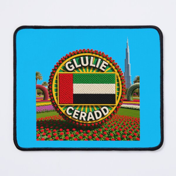 Item preview, Dubai Miracle Garden – 3D Comic Floral Label with UAE Flag , designed and sold by PaintMeWorld.