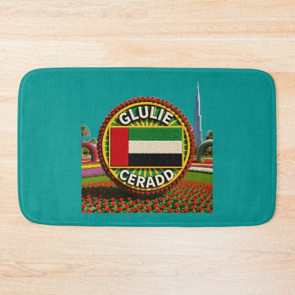 Item preview, Dubai Miracle Garden – 3D Comic Floral Label with UAE Flag , designed and sold by PaintMeWorld.