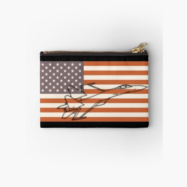 Item preview, fighter jet mission in front of american flag designed and sold by PilotandPlane.