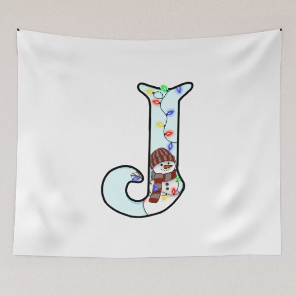 Item preview, Holiday themed letter J designed and sold by Artistkhg.