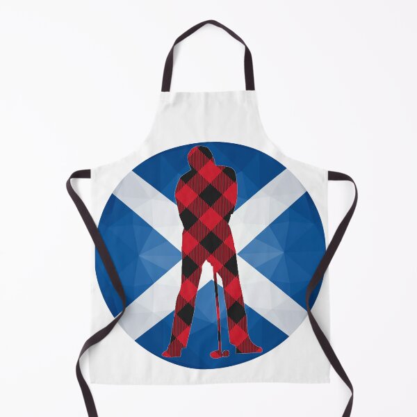 Item preview, Geometric Scottish Flag Art | Red Tartan Golfer designed and sold by Loom on the Loch.