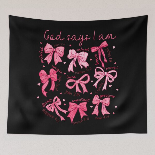 Item preview, God Says I Am Coquette Bow Christian Jesus Faith Bible Verse designed and sold by TamaraIrma.