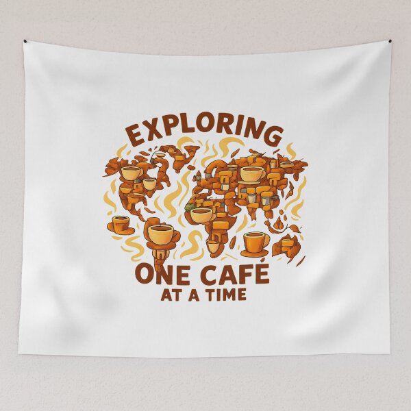 Item preview, Exploring the World One Cafe at a Time Adventure Vintage Travel designed and sold by Retro-Anime9.